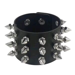 Black and Silver Studded Bracelet